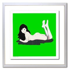 【サイン入りNEON GREEN『Venus』オフセットプリント額装付き SILVERフレーム】